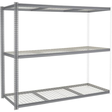 Global Industrial High Capacity Add-On Rack 96x24x843 Levels Wire Deck 800 Lb Per Level GRY 581031GY